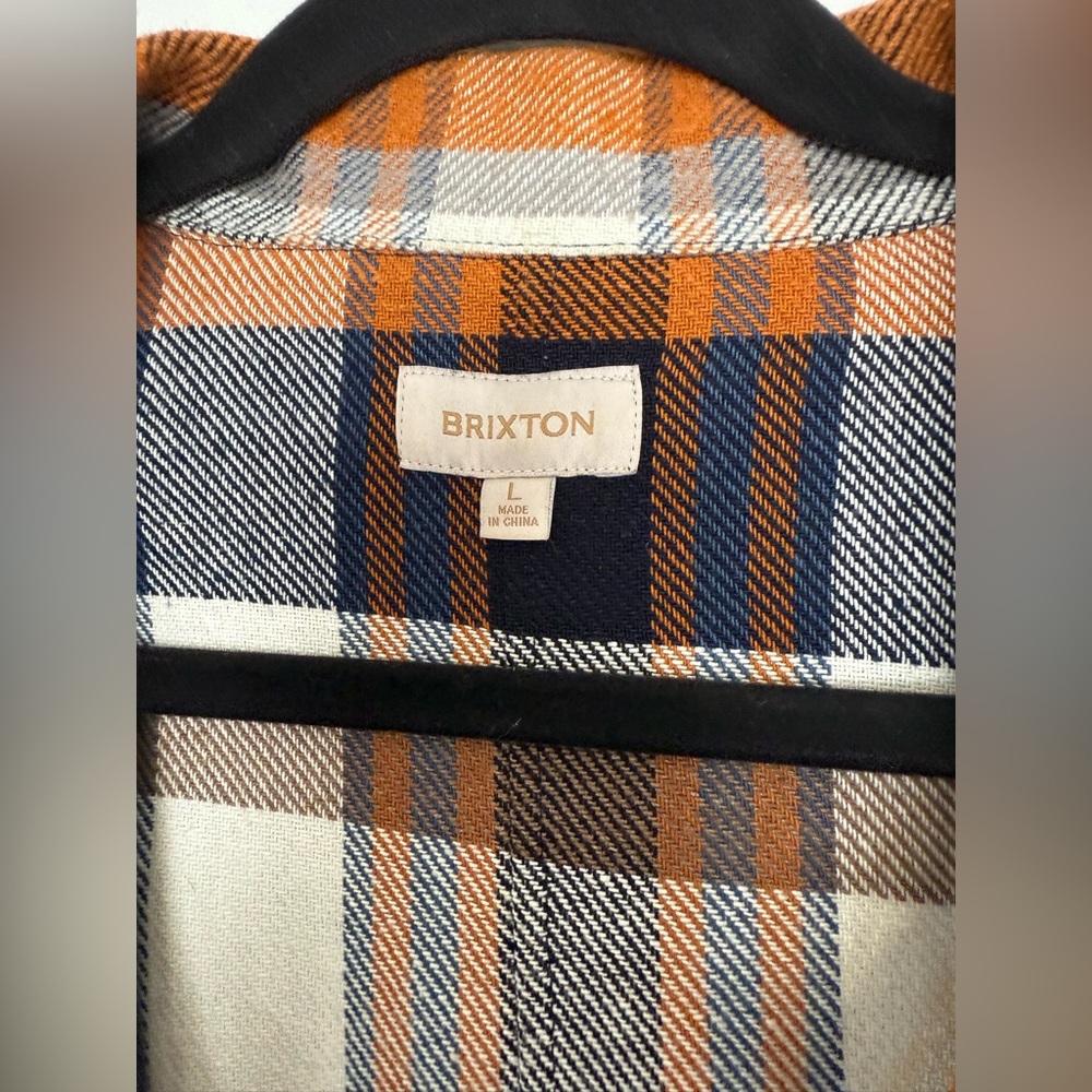 Brixton Utility Jacket Orange and Blue - Picture 3 of 4